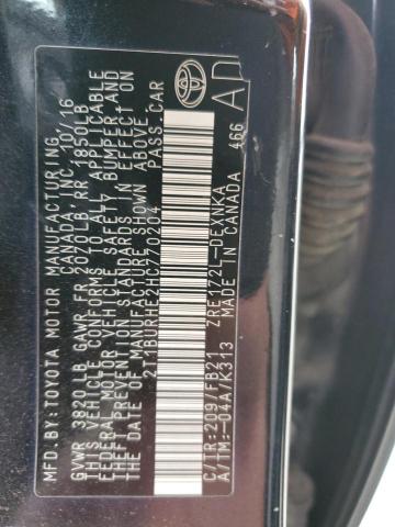 2T1BURHE2HC770204 - 2017 TOYOTA COROLLA L Սև լուսանկար 13