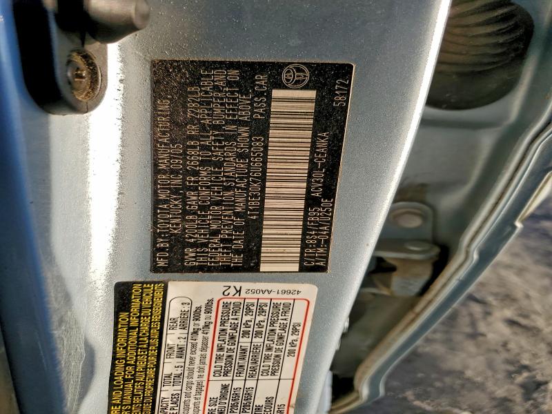 4T1BE30K76U665083 - 2006 TOYOTA CAMRY LE TURQUOISE photo 12