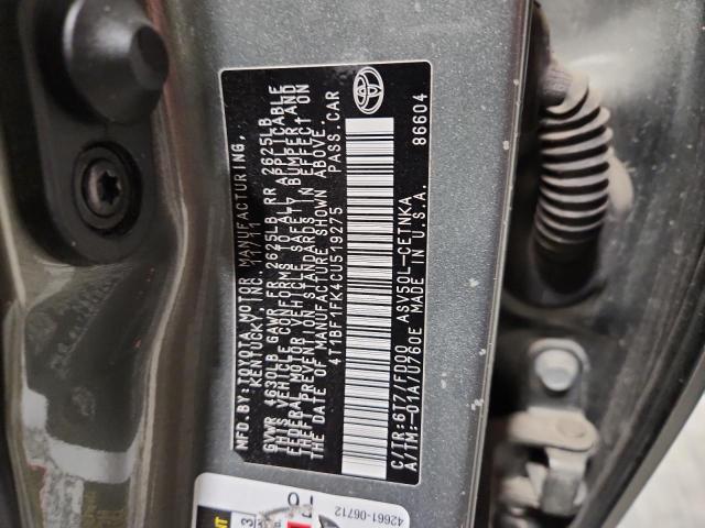 4T1BF1FK4CU519275 - 2012 TOYOTA CAMRY BASE GREEN photo 12