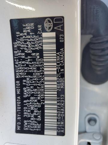 2T1BURHE2KC125530 - 2019 TOYOTA COROLLA L თეთრი ფოტო 13