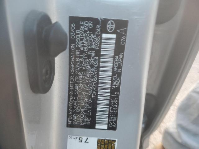 JTDKB20U867074364 - 2006 TOYOTA PRIUS SILVER photo 12