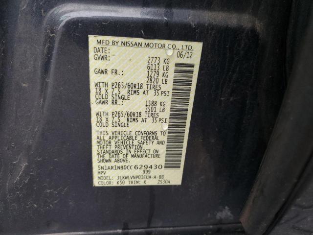 5N1AR1NB0CC629430 - 2012 NISSAN PATHFINDER S Boz foto 13