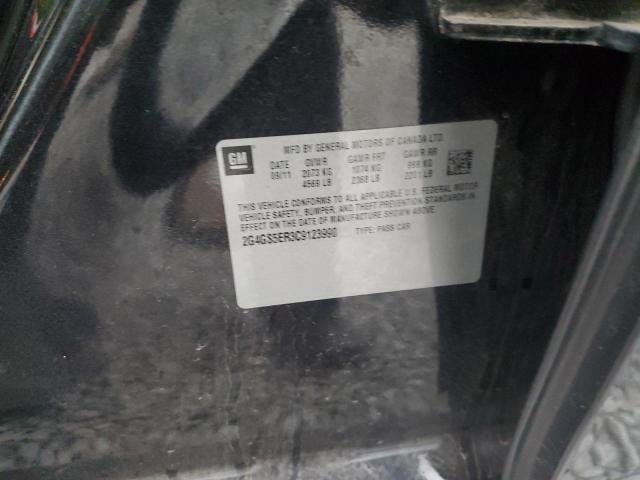 2G4GS5ER3C9123990 - 2012 BUICK REGAL PREMIUM BLACK photo 12