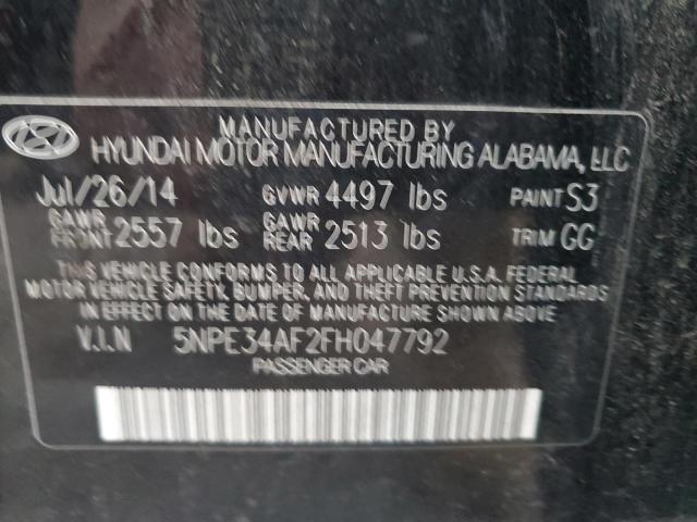 5NPE34AF2FH047792 - 2015 HYUNDAI SONATA SPORT 黑色 照片 12