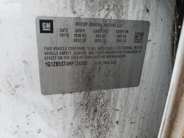 1G1ZB5ST4HF134386 - 2017 CHEVROLET MALIBU LS თეთრი ფოტო 12