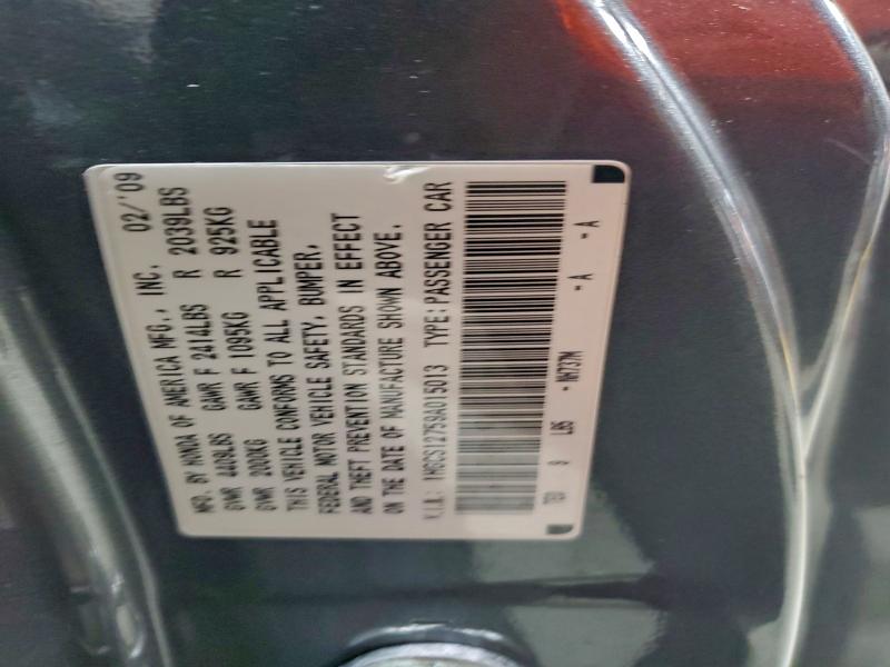 1HGCS12759A015013 - 2009 HONDA ACCORD EX CHARCOAL photo 12