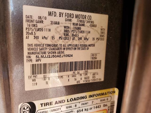 5LMJJ2J50AEJ10924 - 2010 LINCOLN NAVIGATOR رمادي صورة 14