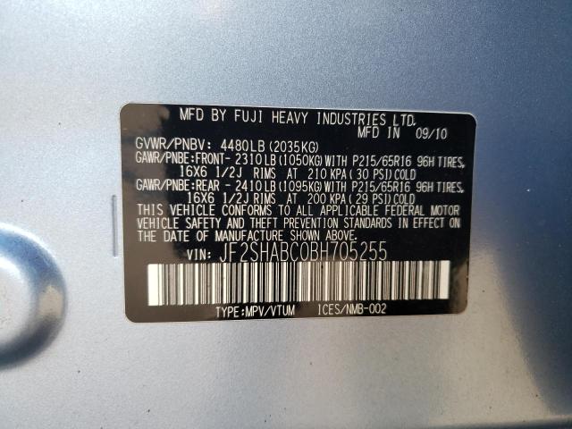 JF2SHABC0BH705255 - 2011 SUBARU FORESTER 2.5X Azul foto 13