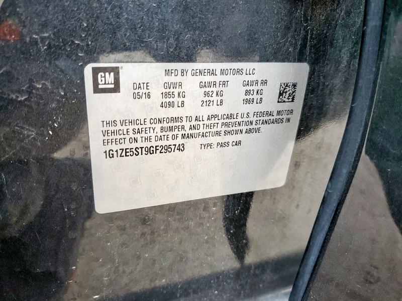 1G1ZE5ST9GF295743 - 2016 CHEVROLET MALIBU LT GRAY photo 12
