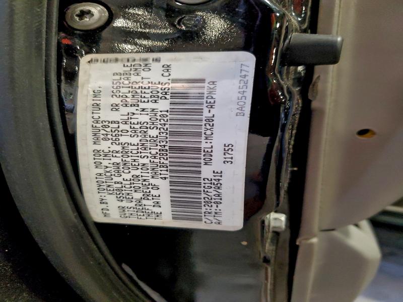 4T1BF28B43U324201 - 2003 TOYOTA AVALON XL 黑色 照片 12