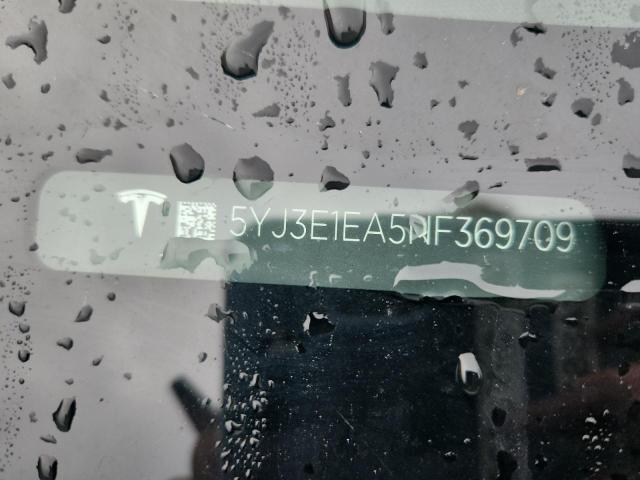 5YJ3E1EA5NF369709 - 2022 TESLA MODEL 3 Մոխրագույն լուսանկար 12