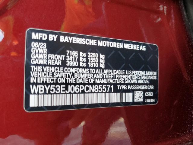 WBY53EJ06PCN85571 - 2023 BMW I7 XDRIVE60 勃艮第红 照片 12