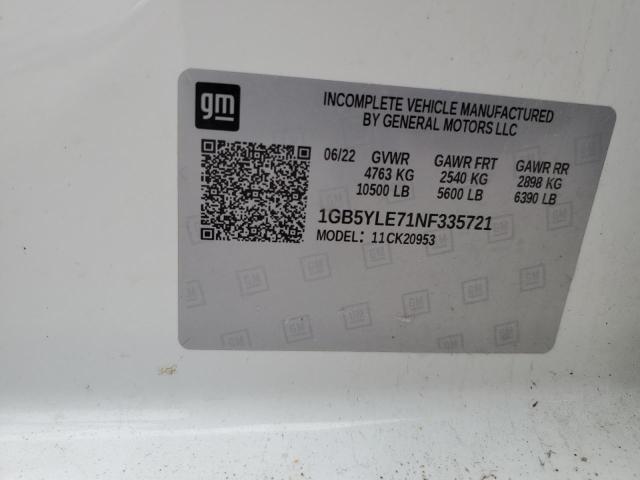 1GB5YLE71NF335721 - 2022 CHEVROLET SILVERADO K2500 HEAVY DUTY WHITE photo 12