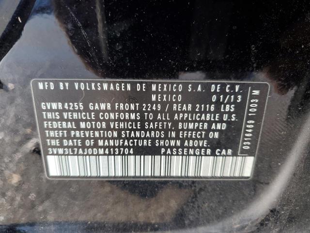 3VW3L7AJ0DM413704 - 2013 VOLKSWAGEN JETTA TDI შავი ფოტო 13
