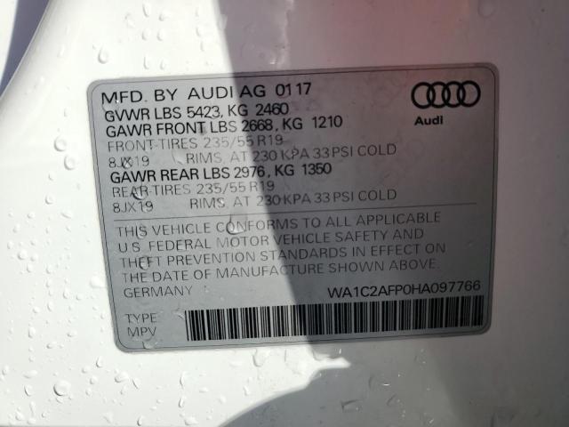 WA1C2AFP0HA097766 - 2017 AUDI Q5 PREMIUM WHITE photo 13