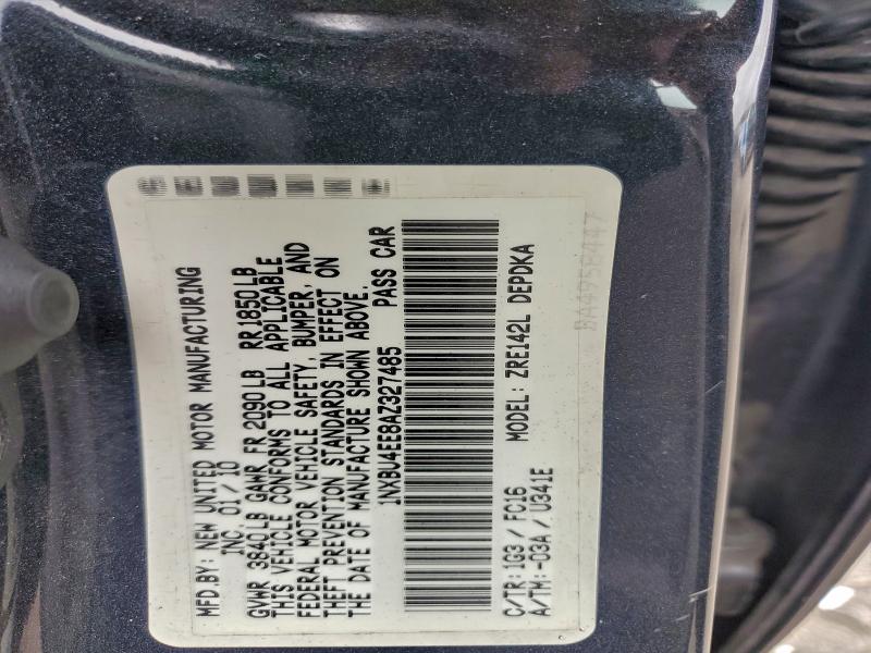 1NXBU4EE8AZ327485 - 2010 TOYOTA COROLLA BASE 灰色 照片 12