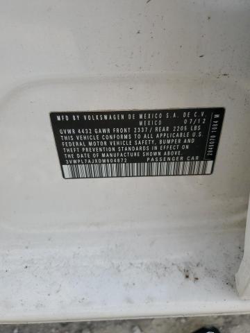 3VWPL7AJXDM604872 - 2013 VOLKSWAGEN JETTA TDI Blanc photo 12