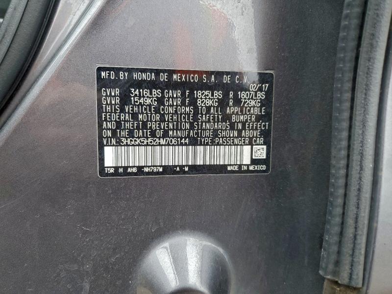 3HGGK5H52HM706144 - 2017 HONDA FIT LX GRAY photo 13