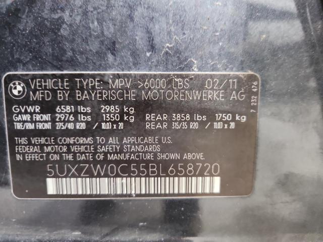 5UXZW0C55BL658720 - 2011 BMW X5 XDRIVE35D BLUE photo 14