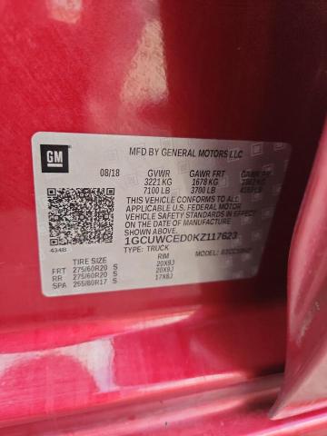 1GCUWCED0KZ117623 - 2019 CHEVROLET SILVERADO C1500 LT RED photo 12