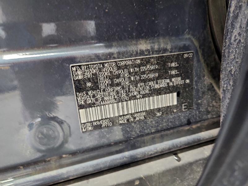 JTEAAAAHXNJ111292 - 2022 TOYOTA VENZA LE CHARCOAL photo 13