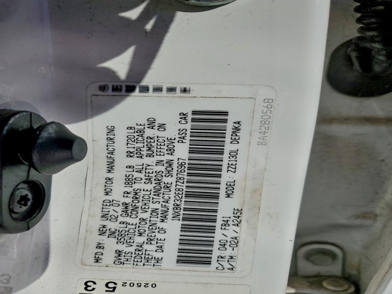 1NXBR32E87Z876967 - 2007 TOYOTA COROLLA CE 白色 照片 12