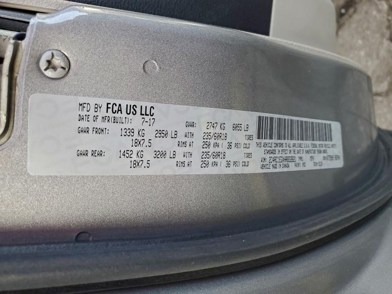 2C4RC1EGXHR832621 - 2017 CHRYSLER PACIFICA TOURING L PLUS SILVER photo 13