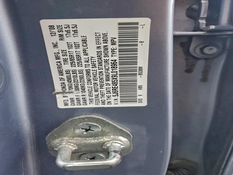 5J6RE485X9L018964 - 2009 HONDA CR-V EX SILVER photo 13