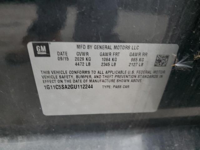 1G11C5SA2GU112244 - 2016 CHEVROLET MALIBU LIM LT GRAY photo 12