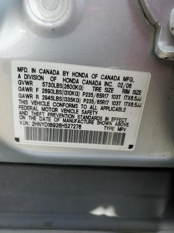 2HNYD18926H527276 - 2006 ACURA MDX TOURING Արծաթագույն լուսանկար 13