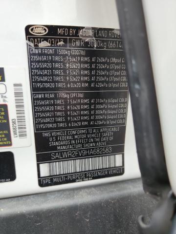 SALWR2FV9HA682583 - 2017 LAND ROVER RANGE ROVE HSE WHITE photo 13