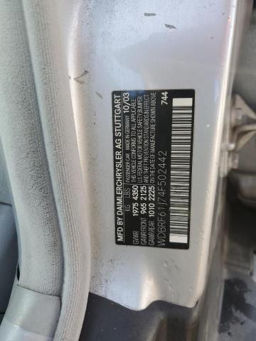 WDBRF61J74F502442 - 2004 MERCEDES-BENZ C 240 ვერცხლისფერი ფოტო 12