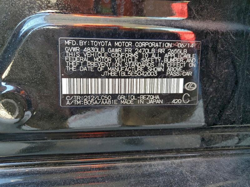 JTHBE1BL5E5042003 - 2014 LEXUS GS 350 黑色 照片 12