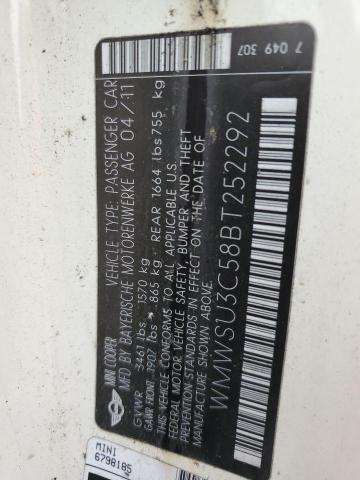 WMWSU3C58BT252292 - 2011 MINI COOPER 米色 照片 13