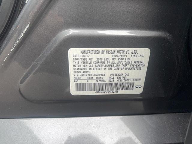 JN1EV7AR3JM432348 - 2018 INFINITI Q50 LUXE GRAY photo 10