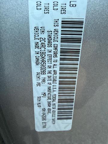 2C4RC1BGXHR503289 - 2017 CHRYSLER PACIFICA TOURING L SILVER photo 10