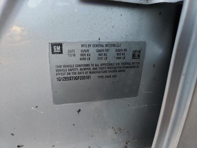 1G1ZE5ST9GF230181 - 2016 CHEVROLET MALIBU LT SILVER photo 12