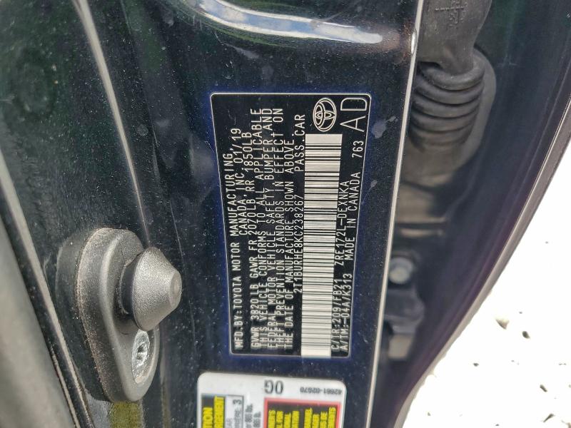 2T1BURHE8KC238267 - 2019 TOYOTA COROLLA L 黑色 照片 13