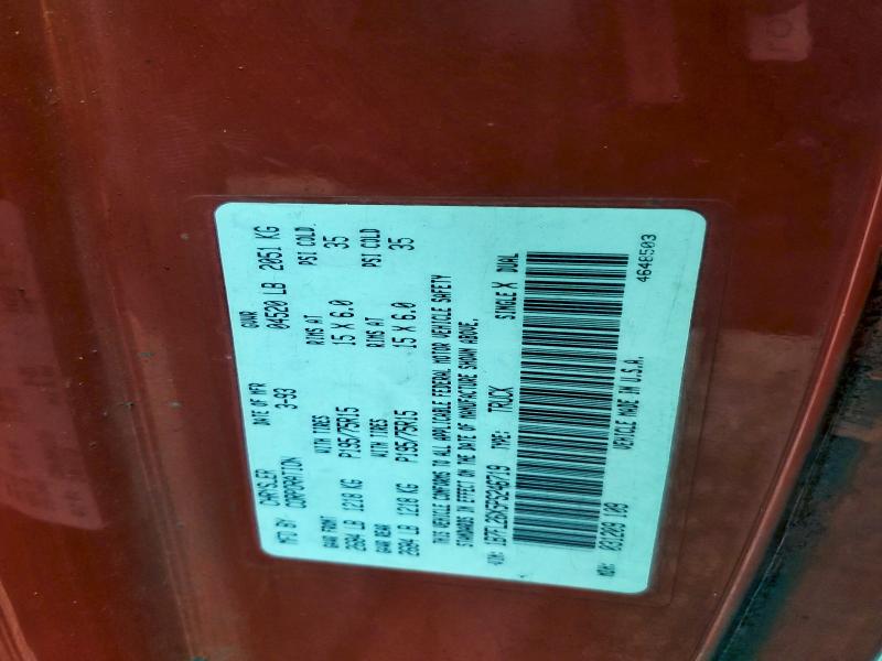 1B7FL26X5PS246719 - 1993 DODGE DAKOTA 红色 照片 12