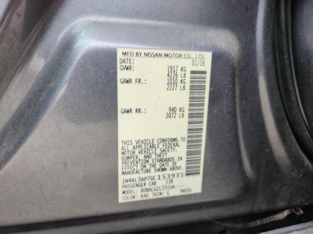 1N4AL3AP7GC153935 - 2016 NISSAN ALTIMA 2.5 SILVER photo 12