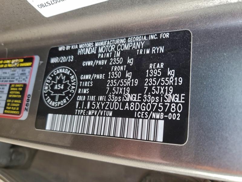 5XYZUDLA8DG075780 - 2013 HYUNDAI SANTA FE S SILVER photo 13