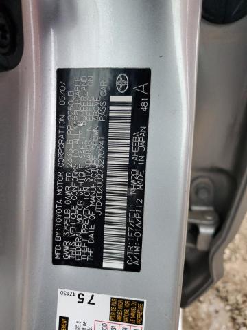 JTDKB20U273270941 - 2007 TOYOTA PRIUS 银色 照片 12