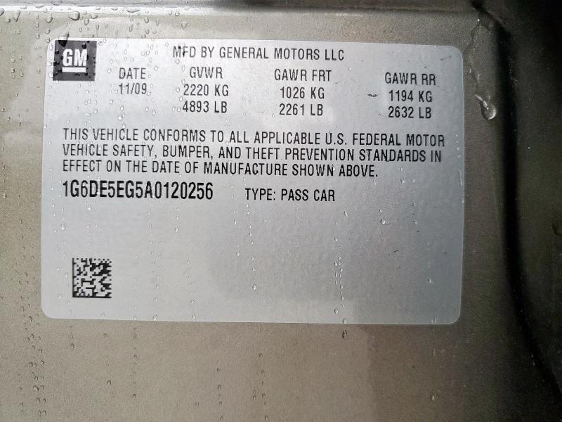 1G6DE5EG5A0120256 - 2010 CADILLAC CTS LUXURY COLLECTION TAN photo 12