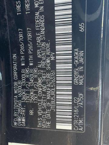 JTEBU5JR0L5763761 - 2020 TOYOTA 4RUNNER SR5/SR5 PREMIUM BLACK photo 10