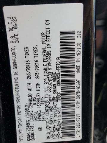 3TYCZ5AN2PT157955 - 2023 TOYOTA TACOMA DOUBLE CAB BLACK photo 12