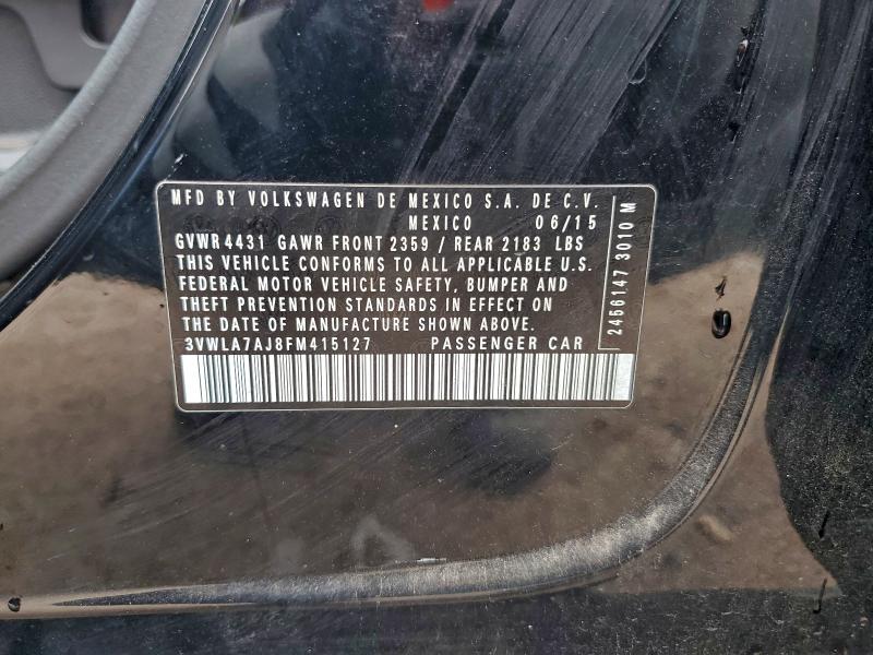 3VWLA7AJ8FM415127 - 2015 VOLKSWAGEN JETTA TDI BLACK photo 12