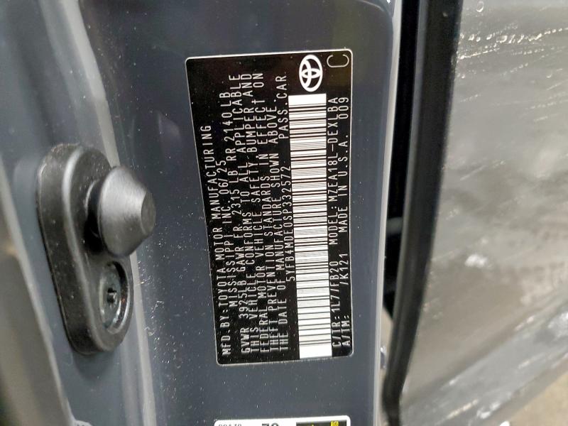 5YFB4MDE0SP332572 - 2025 TOYOTA COROLLA LE GRAY photo 12