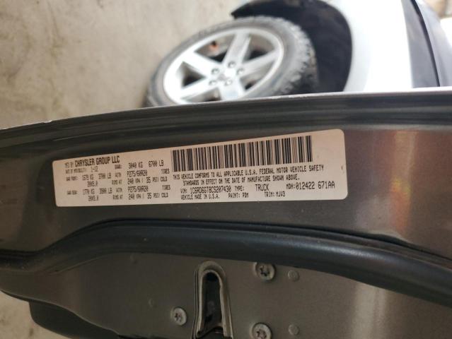 1C6RD6GT8CS207430 - 2012 DODGE RAM 1500 SLT ნაცრისფერი ფოტო 13