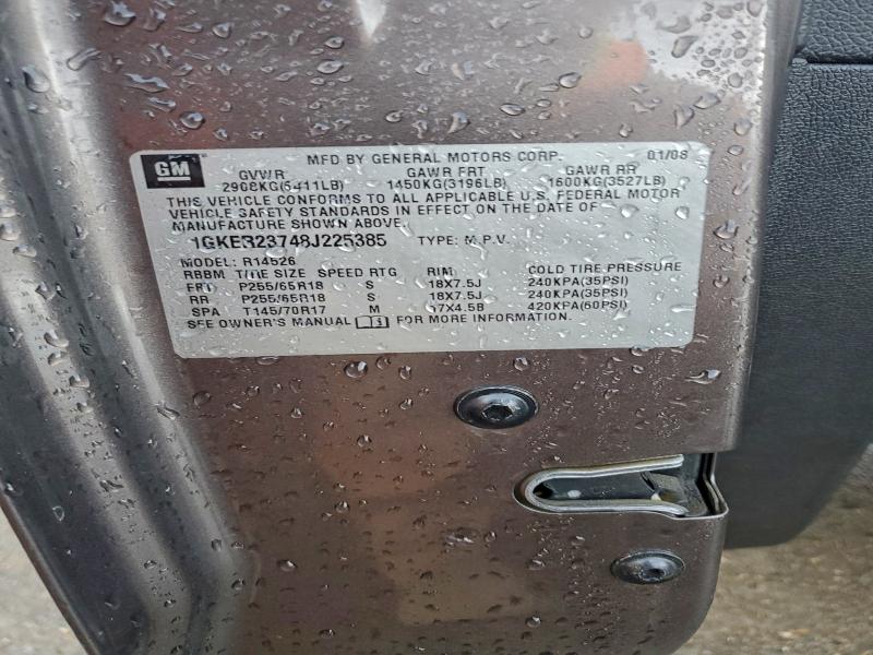 1GKER23748J225385 - 2008 GMC ACADIA SLT-1 BROWN photo 14