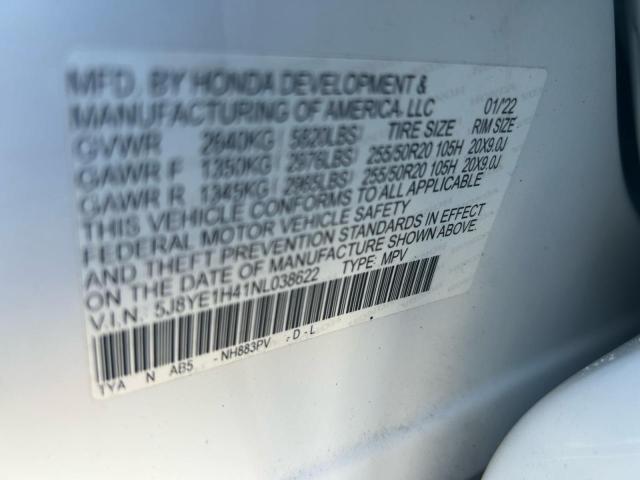 5J8YE1H41NL038622 - 2022 ACURA MDX TECHNOLOGY WHITE photo 10